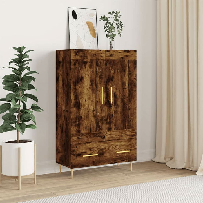 Dulap înalt, stejar afumat, 69,5x31x115 cm, lemn prelucrat - WALTI WALTI