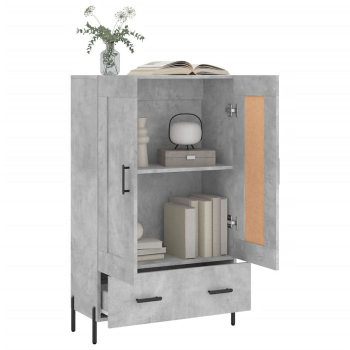 Dulap înalt, gri beton, 69,5x31x115 cm, lemn compozit - WALTI WALTI