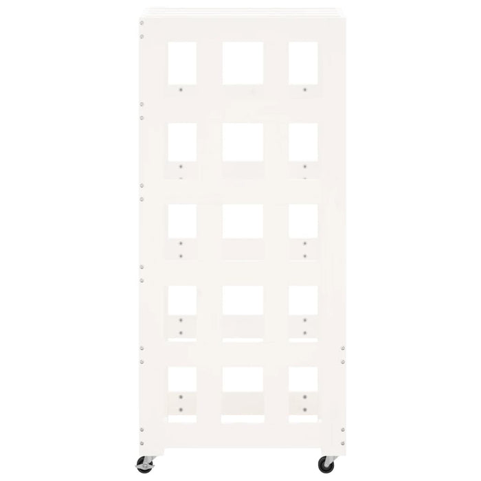 Suport de bușteni cu roți, alb, 40x49x110 cm, lemn masiv pin - WALTI WALTI