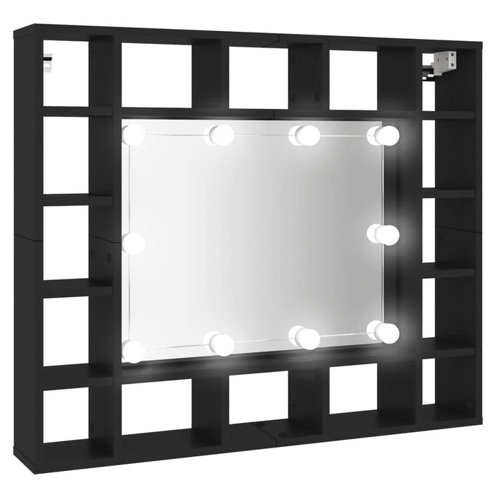 Dulap cu oglindă cu LED, negru, 91x15x76,5 cm - WALTI WALTI