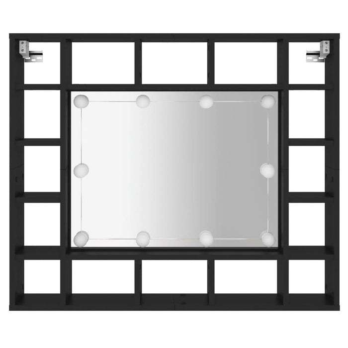 Dulap cu oglindă cu LED, negru, 91x15x76,5 cm - WALTI WALTI