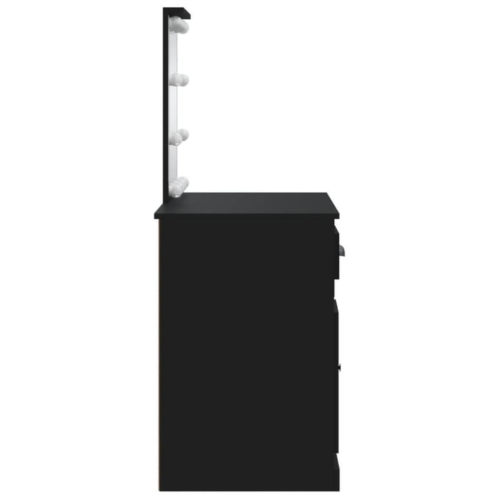 Masă de toaletă cu LED-uri, negru, 90x42x132,5 cm - WALTI WALTI