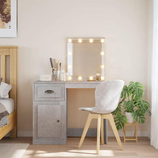 Masă de toaletă cu LED-uri, gri beton, 90x42x132,5 cm - WALTI WALTI