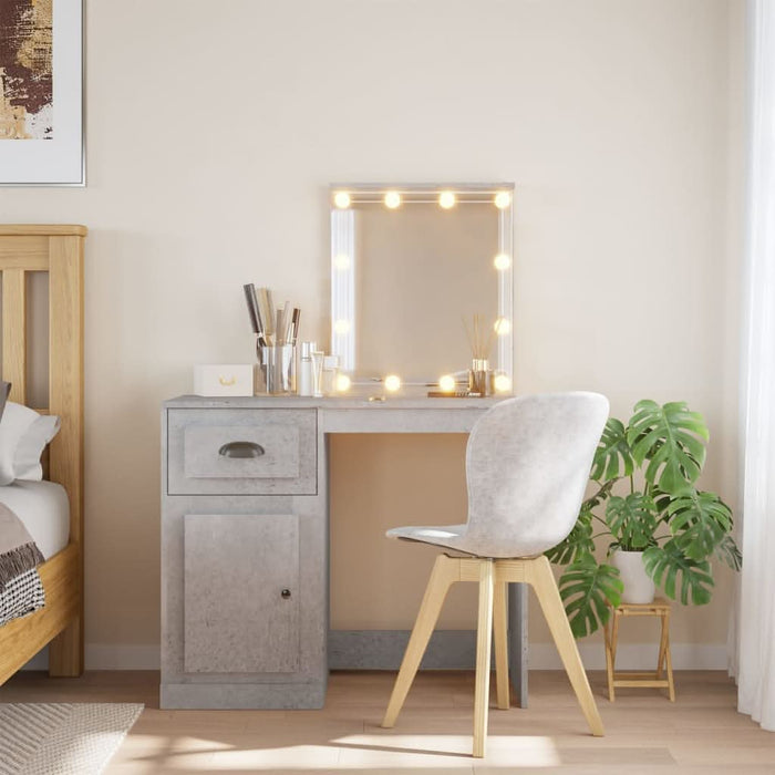 Masă de toaletă cu LED-uri, gri beton, 90x42x132,5 cm - WALTI WALTI