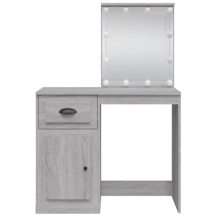 Masă de toaletă cu LED-uri, gri sonoma, 90x42x132,5 cm - WALTI WALTI