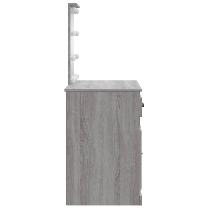 Masă de toaletă cu LED-uri, gri sonoma, 90x42x132,5 cm - WALTI WALTI