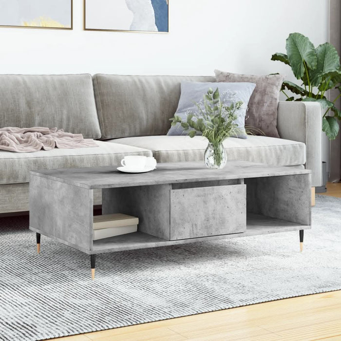 Masă de cafea, gri beton, 104x60x35 cm, lemn compozit - WALTI WALTI