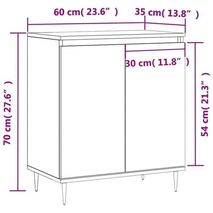 Servantă, gri beton, 60x35x70 cm, lemn prelucrat - WALTI WALTI