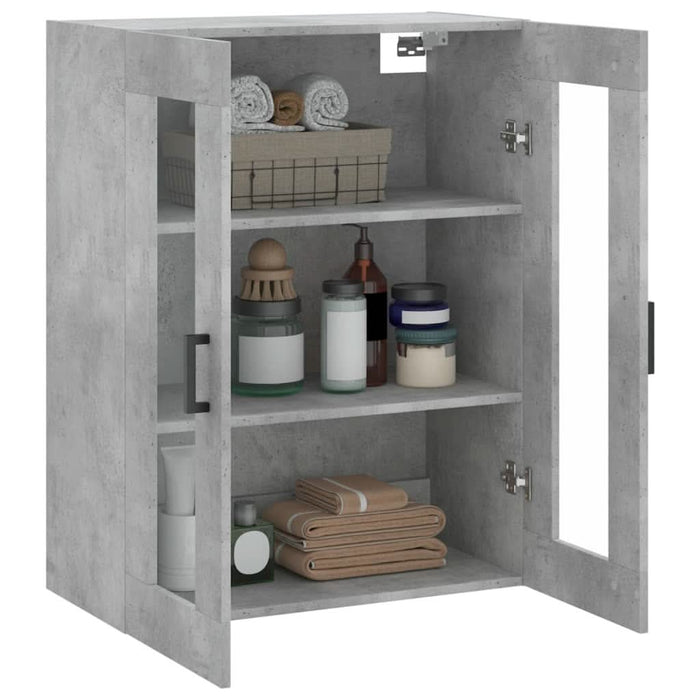 Dulap cu montaj pe perete, gri beton, 69,5x34x90 cm - WALTI WALTI