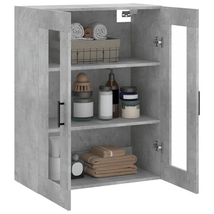 Dulap cu montaj pe perete, gri beton, 69,5x34x90 cm - WALTI WALTI