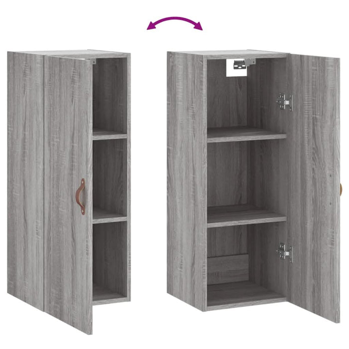 Dulap montat pe perete, gri sonoma, 34,5x34x90 cm - WALTI WALTI