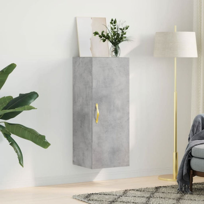 Dulap montat pe perete, gri beton, 34,5x34x90 cm - WALTI WALTI