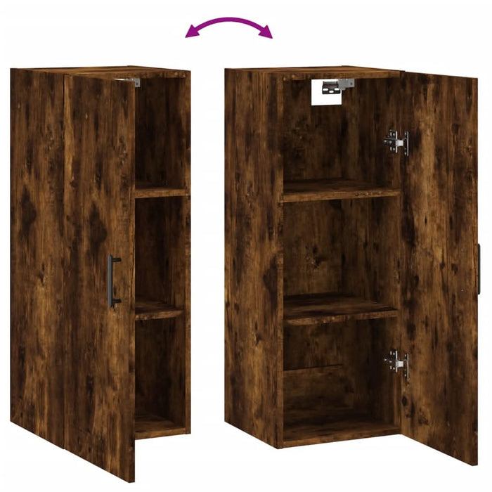 Dulap montat pe perete, stejar fumuriu, 34,5x34x90 cm - WALTI WALTI