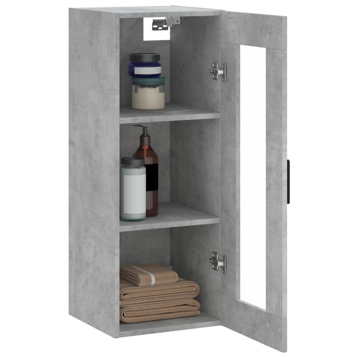 Dulap montat pe perete, gri beton, 34,5x34x90 cm - WALTI WALTI