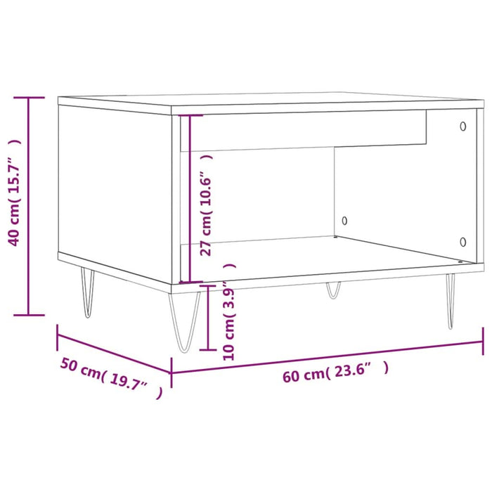 Măsuță de cafea, gri beton, 60x50x40 cm, lemn prelucrat - WALTI WALTI