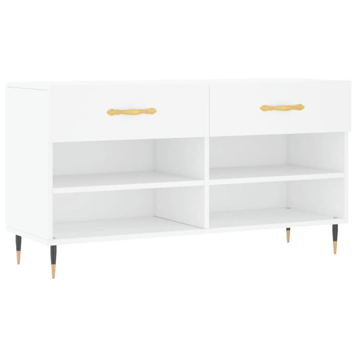 Bancă de pantofi, alb, 102x35x55 cm, lemn prelucrat - WALTI WALTI