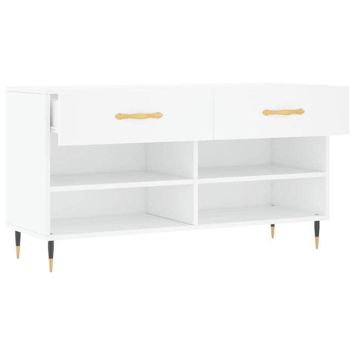 Bancă de pantofi, alb, 102x35x55 cm, lemn prelucrat - WALTI WALTI