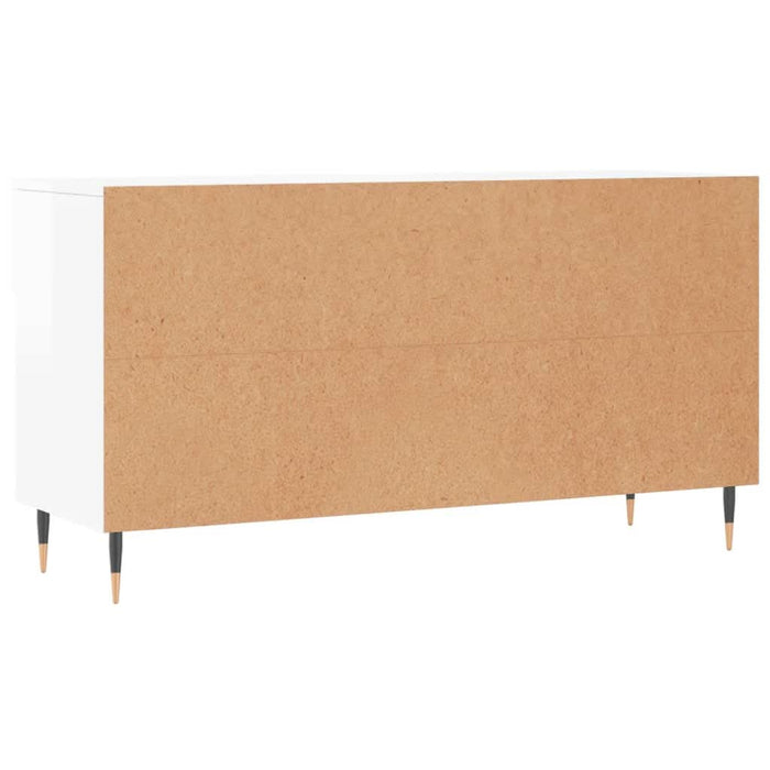 Bancheta pantofar, alb extralucios, 102x35x55 cm, lemn compozit - WALTI WALTI