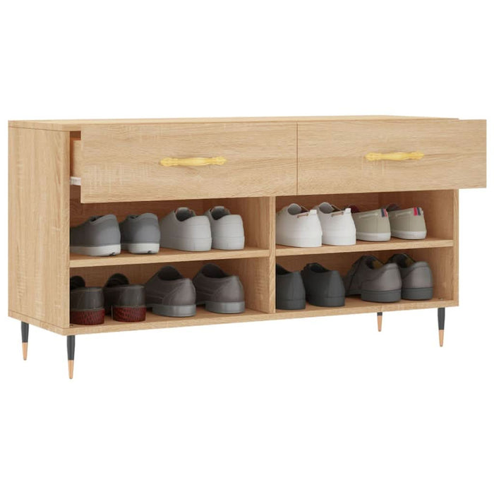 Bancheta pantofar, stejar sonoma, 102x35x55 cm, lemn prelucrat - WALTI WALTI