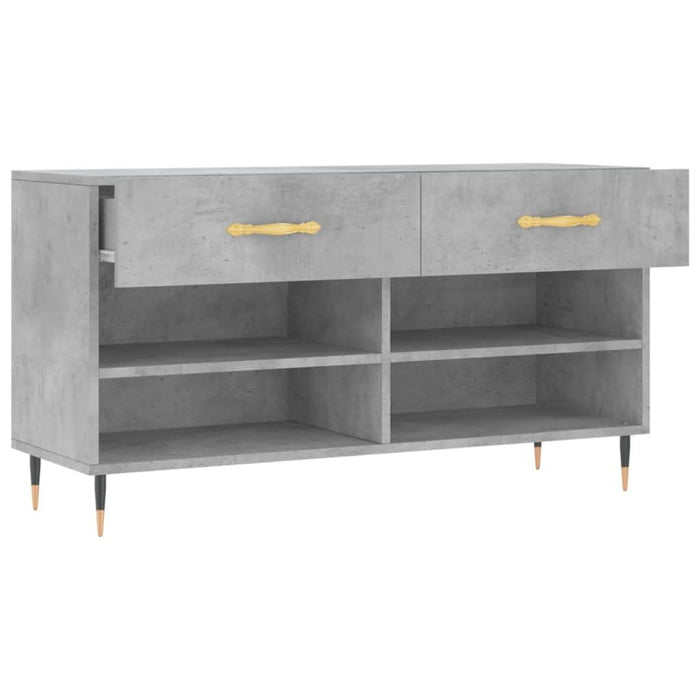 Bancheta pantofar, gri beton, 102x35x55 cm, lemn prelucrat - WALTI WALTI