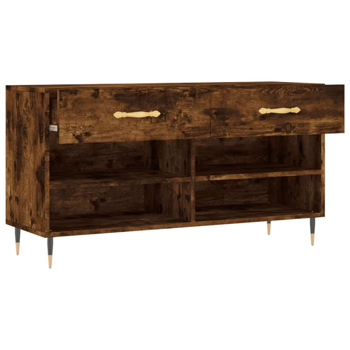 Bancă de pantofi, stejar fumuriu, 102x35x55 cm, lemn prelucrat - WALTI WALTI