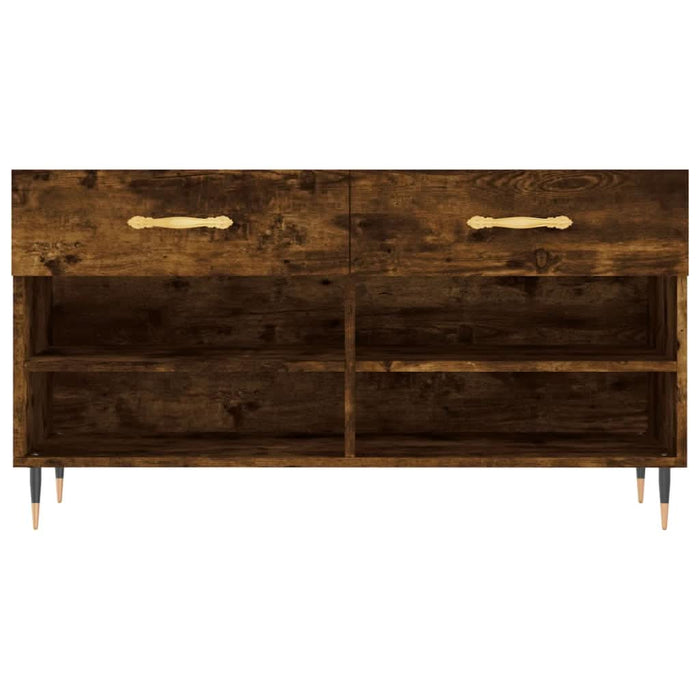 Bancă de pantofi, stejar fumuriu, 102x35x55 cm, lemn prelucrat - WALTI WALTI