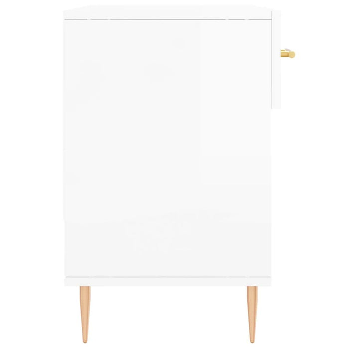 Bancheta pantofar, alb extralucios, 102x35x55 cm, lemn compozit - WALTI WALTI