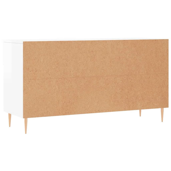 Bancheta pantofar, alb extralucios, 102x35x55 cm, lemn compozit - WALTI WALTI