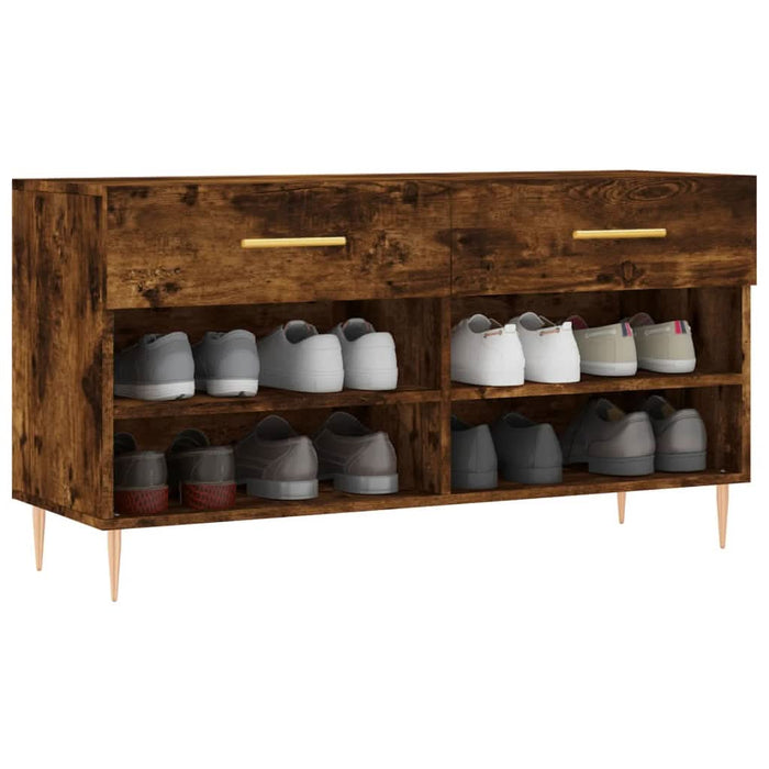 Bancă de pantofi, stejar fumuriu, 102x35x55 cm, lemn prelucrat - WALTI WALTI