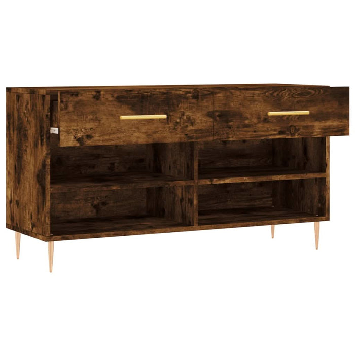 Bancă de pantofi, stejar fumuriu, 102x35x55 cm, lemn prelucrat - WALTI WALTI