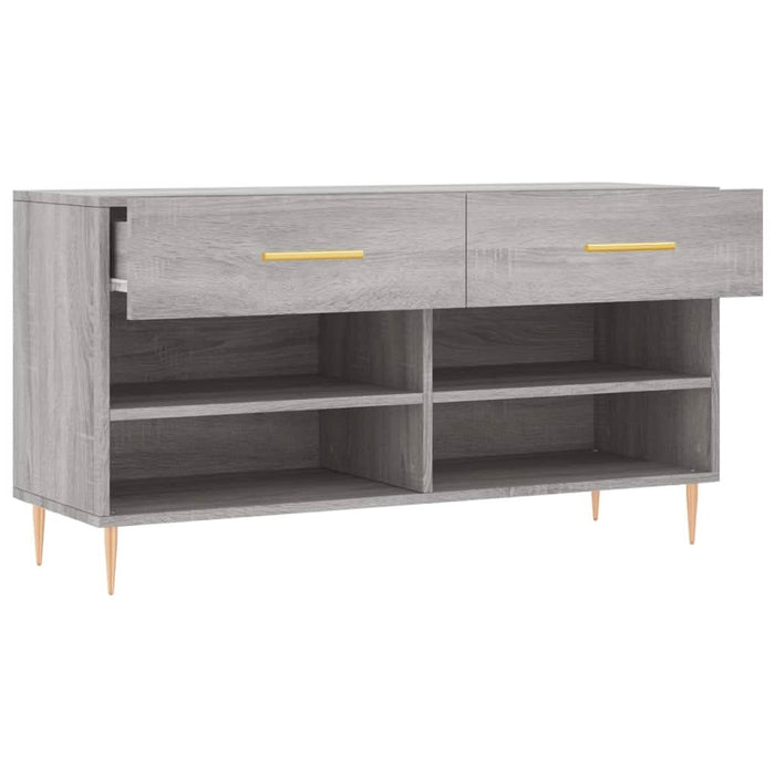 Bancă de pantofi, gri sonoma, 102x35x55 cm, lemn prelucrat - WALTI WALTI