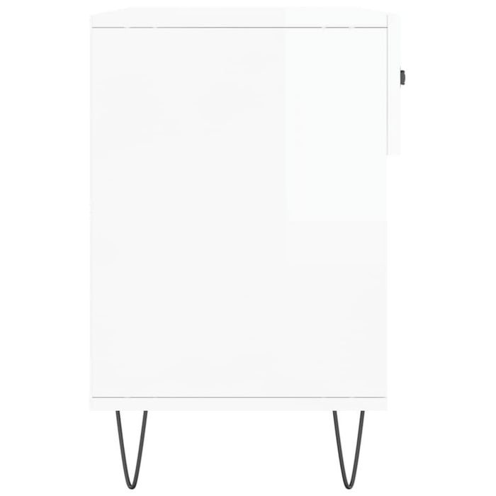 Bancheta pantofar, alb extralucios, 102x35x55 cm, lemn compozit - WALTI WALTI