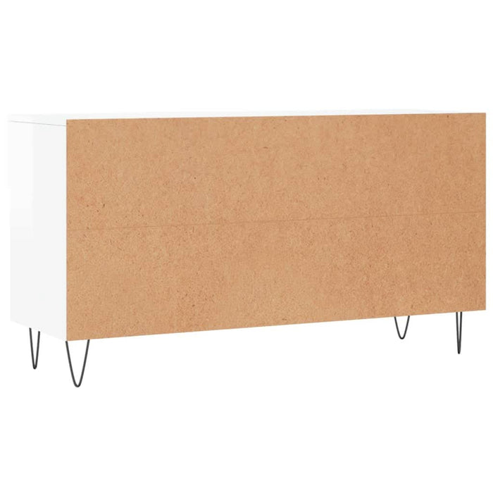 Bancheta pantofar, alb extralucios, 102x35x55 cm, lemn compozit - WALTI WALTI