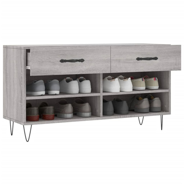 Bancă de pantofi, gri sonoma, 102x35x55 cm, lemn prelucrat - WALTI WALTI