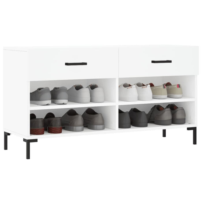 Bancă de pantofi, alb, 102x35x55 cm, lemn prelucrat - WALTI WALTI