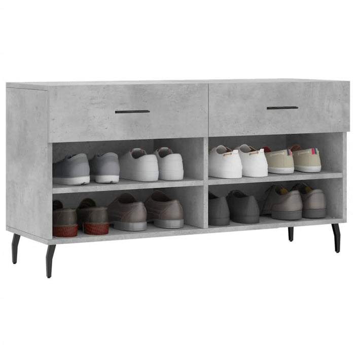 Bancheta pantofar, gri beton, 102x35x55 cm, lemn prelucrat - WALTI WALTI