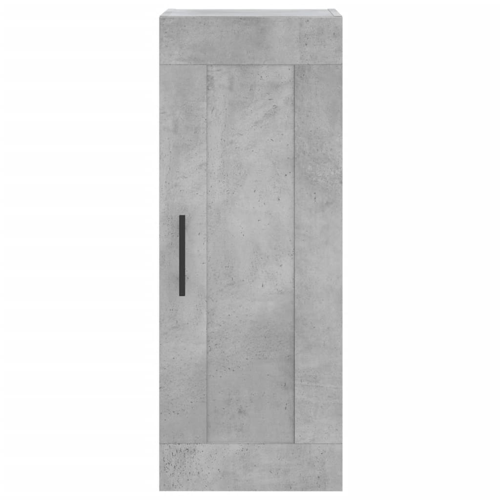 Dulap înalt, gri beton, 34,5x34x180 cm, lemn prelucrat