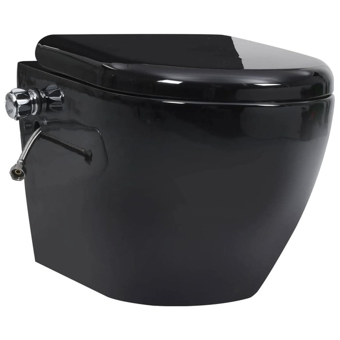 Vas WC de perete fără ramă, rezervor încastrat, negru, ceramică - WALTI WALTI