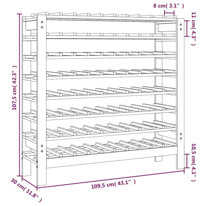 Suport de vinuri, 109,5x30x107,5 cm, lemn masiv de pin - WALTI WALTI