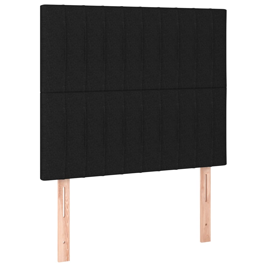 Pat box spring cu saltea, negru, 80x200 cm, textil