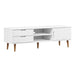 Dulap TV „MOLDE” alb, 158x40x49 cm, lemn masiv de pin - WALTI WALTI
