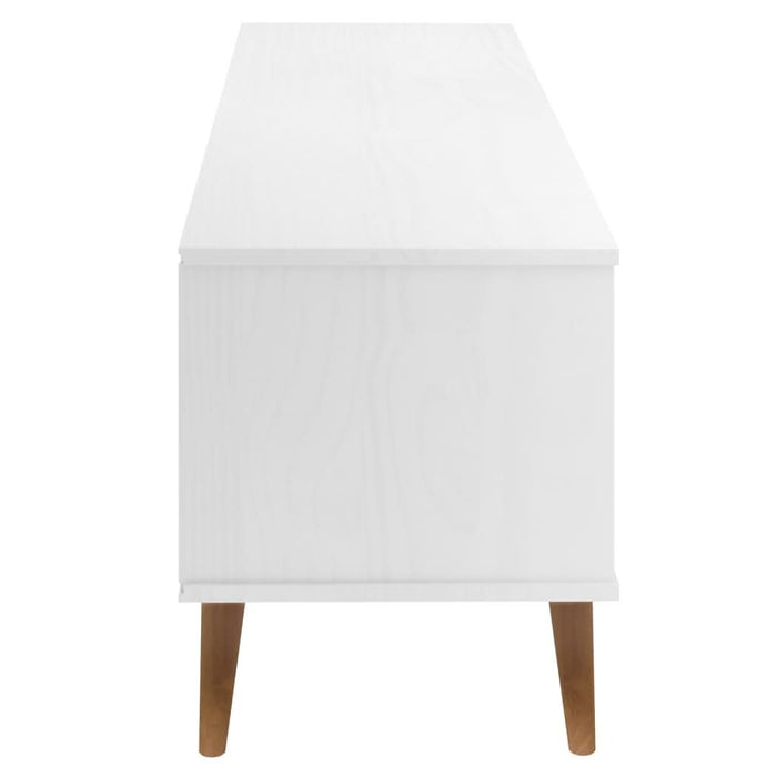 Dulap TV „MOLDE” alb, 158x40x49 cm, lemn masiv de pin - WALTI WALTI