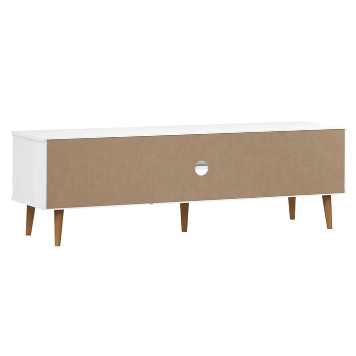 Dulap TV „MOLDE” alb, 158x40x49 cm, lemn masiv de pin - WALTI WALTI