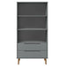 Bibliotecă „MOLDE” gri, 85x35x170,5 cm, lemn masiv de pin - WALTI WALTI