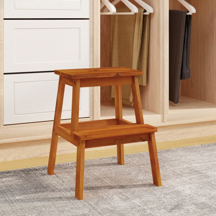 Taburet cu 2 trepte, 40x38x50 cm, lemn masiv de acacia - WALTI WALTI