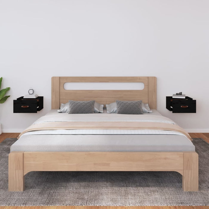 Noptiere de perete, 2 buc., negru, 40x29,5x22 cm - WALTI WALTI