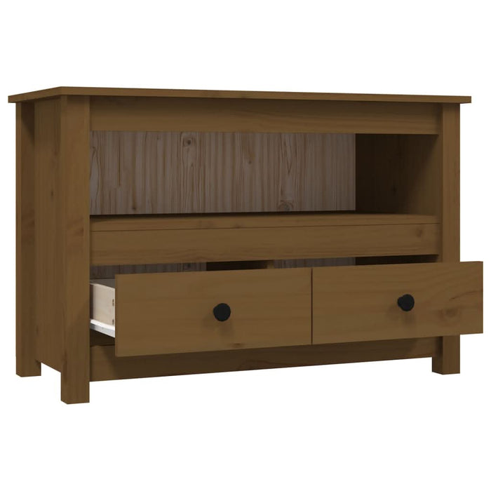 Comodă TV, maro miere, 79x35x52 cm, lemn masiv de pin - WALTI WALTI