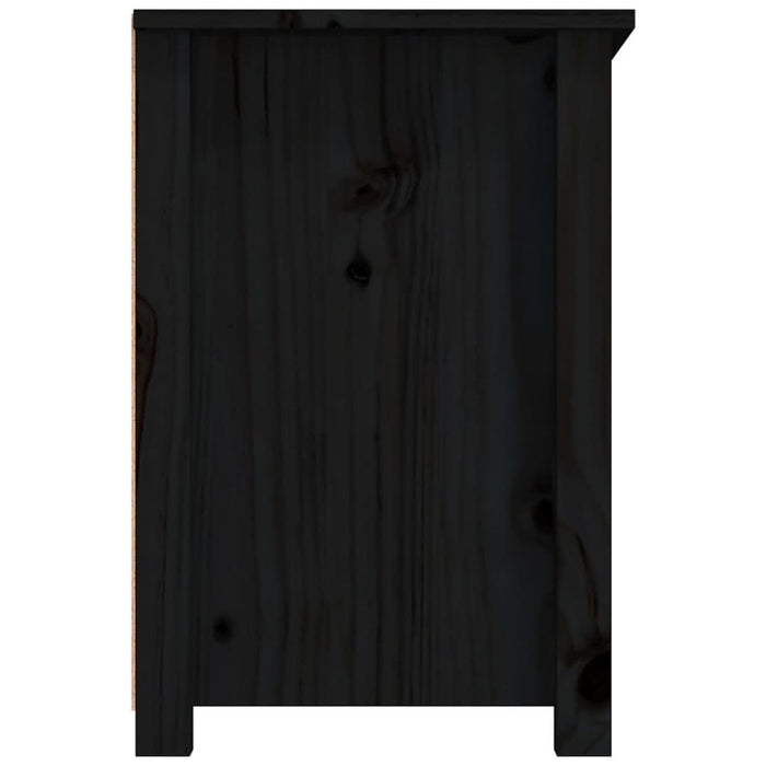 Comodă TV, negru, 79x35x52 cm, lemn masiv de pin - WALTI WALTI