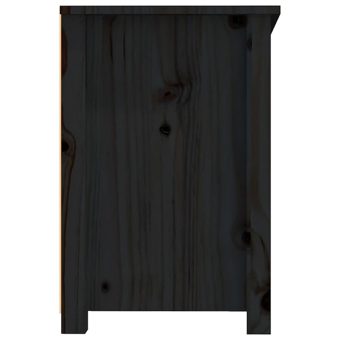Comodă TV, negru, 114x35x52 cm, lemn masiv de pin - WALTI WALTI