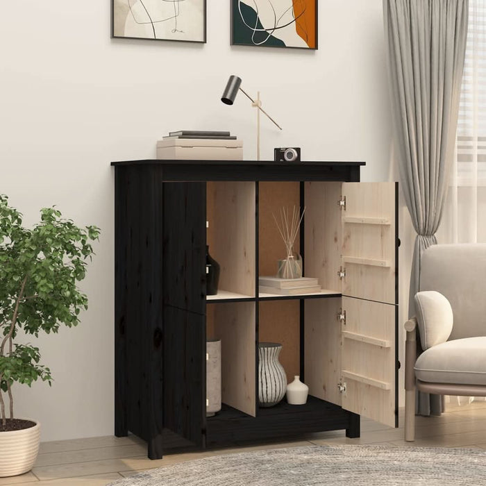 Servantă, negru, 83x41,5x100 cm, lemn masiv de pin - WALTI WALTI